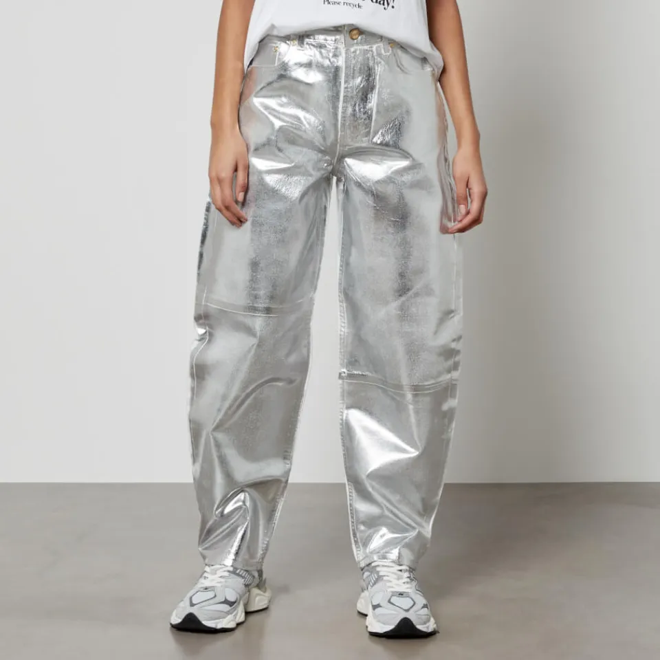 Jeans|Dr. Martens Ganni Stary Metallic Organic Faux Leather Tapered Jeans - W27