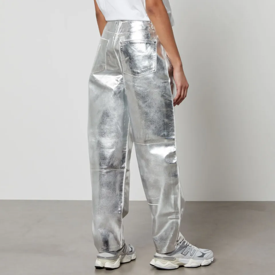 Jeans|Dr. Martens Ganni Stary Metallic Organic Faux Leather Tapered Jeans - W27
