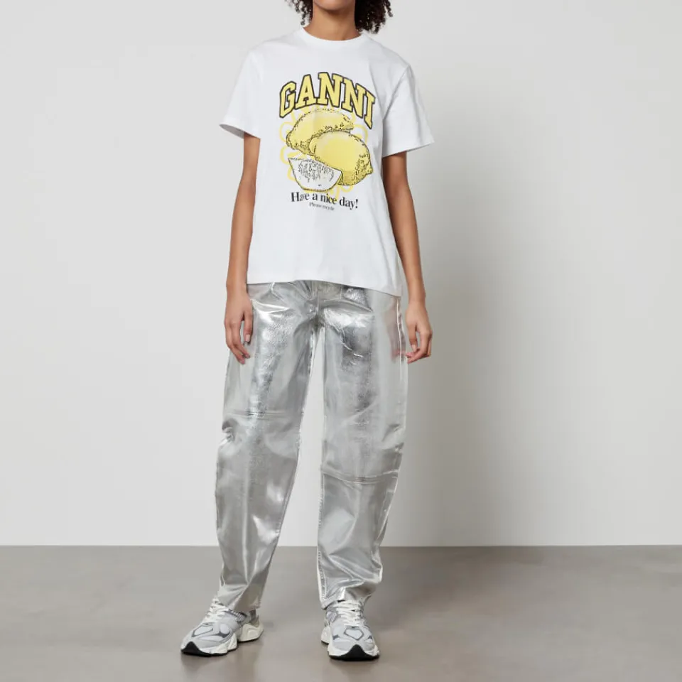 Jeans|Dr. Martens Ganni Stary Metallic Organic Faux Leather Tapered Jeans - W27