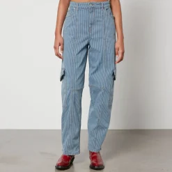 Jeans|Dr. Martens Ganni Striped Denim Cargo Trousers - W28