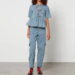 Jeans|Dr. Martens Ganni Striped Denim Cargo Trousers - W28