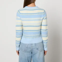 Knitwear|Ganni Striped Intarsia-Knit Cardigan - XS