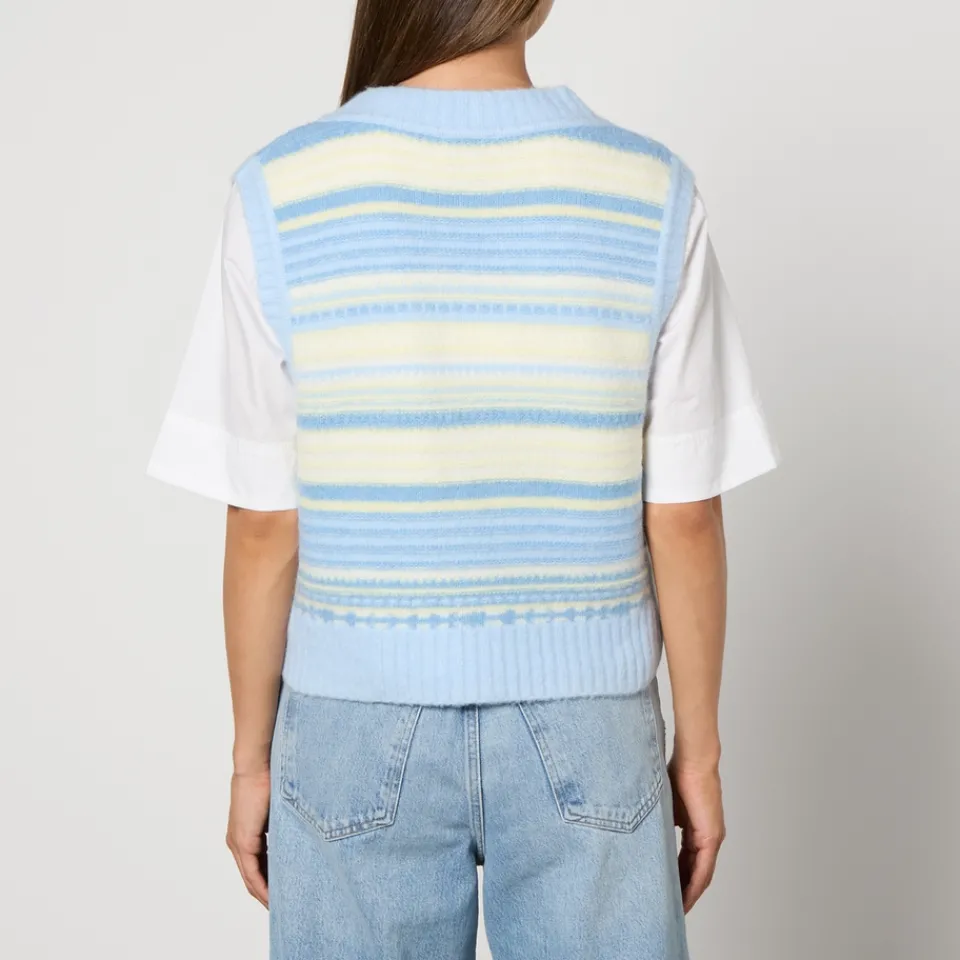 T-Shirts And Tops|Ganni Striped Intarsia-Knit Vest - S