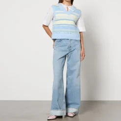 T-Shirts And Tops|Ganni Striped Intarsia-Knit Vest - S