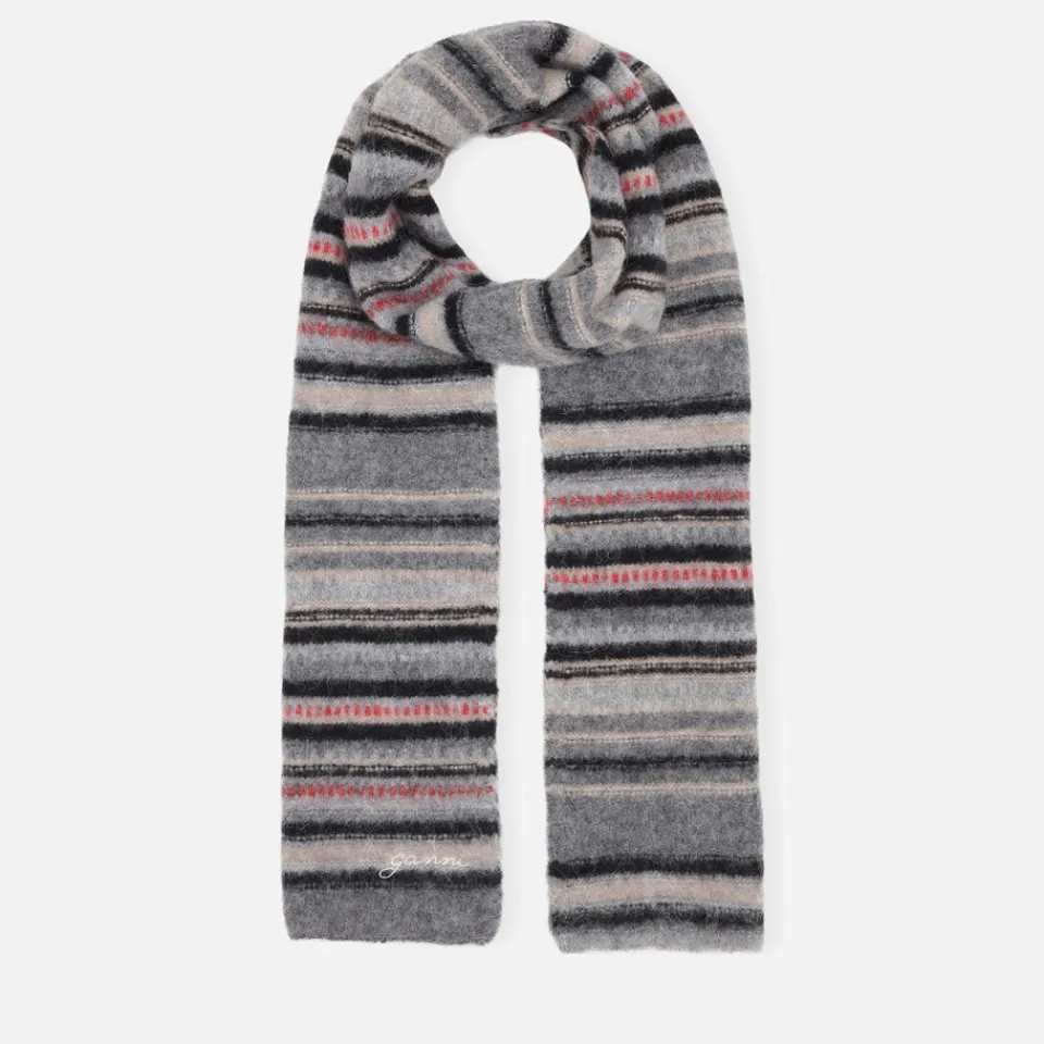 Scarves|Dr. Martens Ganni Striped Soft Wool-Blend Scarf