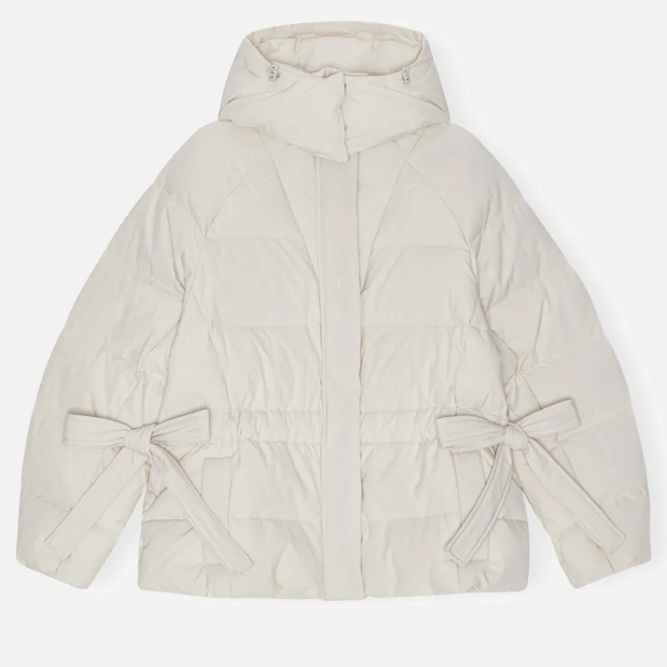 Jackets|Coats|Rotate Sunday Ganni Tech Oversized Seersucker Shell Puffer Jacket - S/M