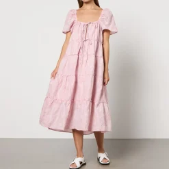 Dresses|Dresses|Ganni Textured Cloqué Tiered Maxi Dress - EU 44/UK 16