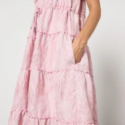 Dresses|Dresses|Ganni Textured Cloqué Tiered Maxi Dress - EU 44/UK 16