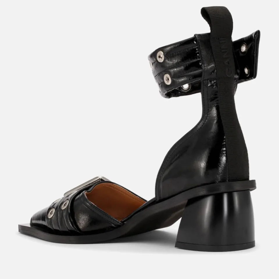 Heels|Tory Burch Ganni Women's Buckled Faux Leather Heeled Pumps - UK 4