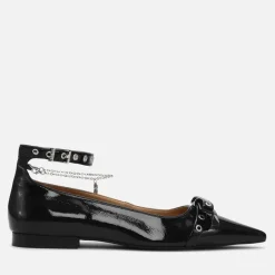 Flats|Tory Burch Ganni Women's Eyelets Jewel Leather Ballerina Flats - UK 4