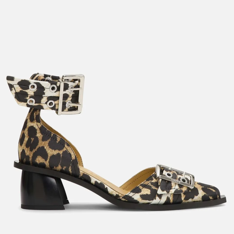 Heels|Dr. Martens Ganni Women's Feminine Buckle Block Satin Heels - UK 3