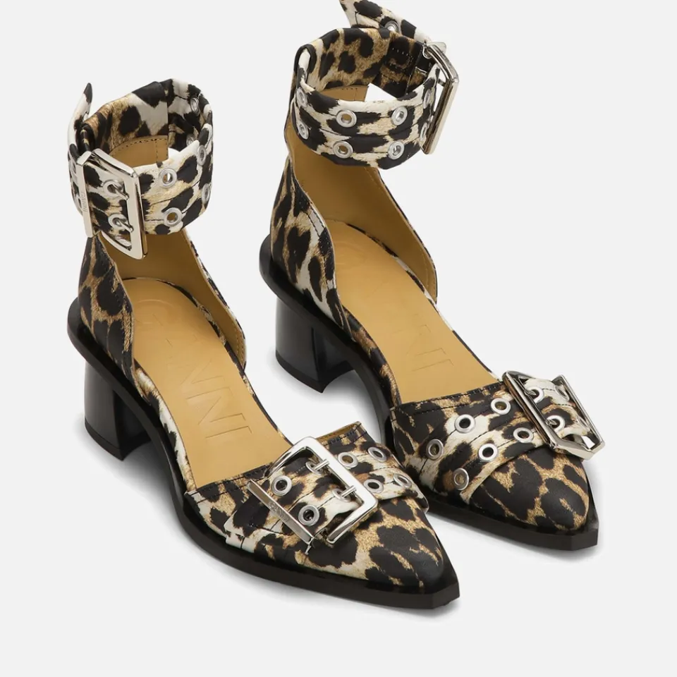 Heels|Dr. Martens Ganni Women's Feminine Buckle Block Satin Heels - UK 3