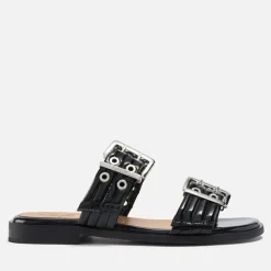 Sandals & Slides|Sandals|Anine Bing Ganni Women's Feminine Buckle Faux Leather Sandals - UK 3