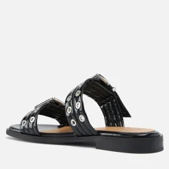 Sandals & Slides|Sandals|Anine Bing Ganni Women's Feminine Buckle Faux Leather Sandals - UK 3