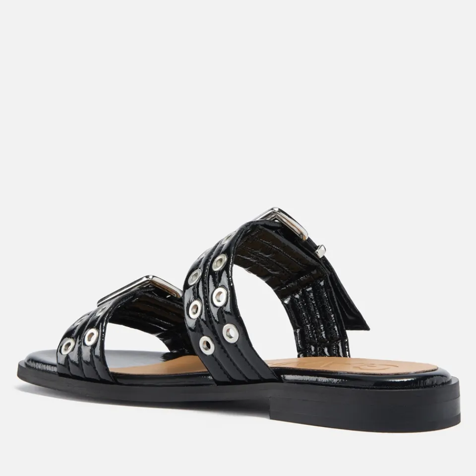 Sandals & Slides|Sandals|Anine Bing Ganni Women's Feminine Buckle Faux Leather Sandals - UK 3