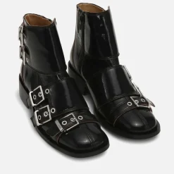 Boots|Ganni Women's Feminine Buckle Leather Heeled Boots - UK 7