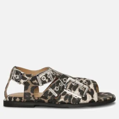Sandals & Slides|Sandals|Ganni Women's Feminine Denim Strap Sandals - UK 3