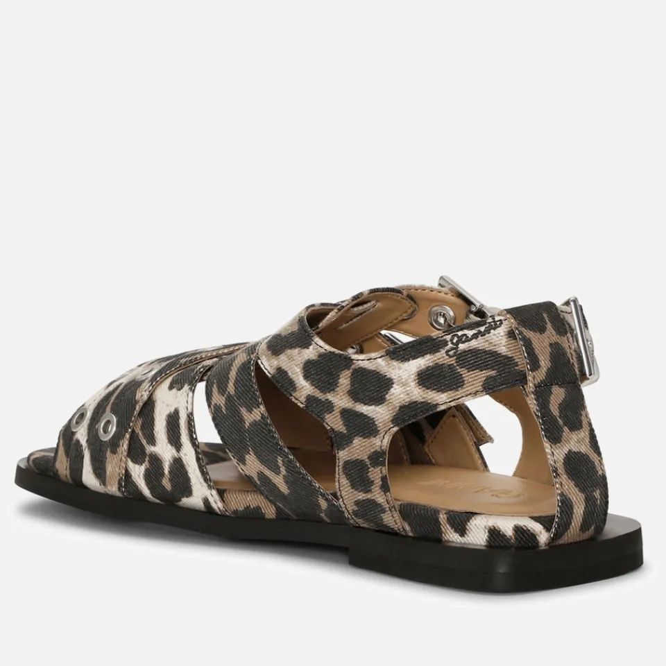 Sandals & Slides|Sandals|Ganni Women's Feminine Denim Strap Sandals - UK 3