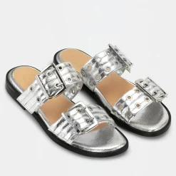 Sandals & Slides|Sandals|Dr. Martens Ganni Women's Feminine Metallic Faux Leather Sandals - UK 3