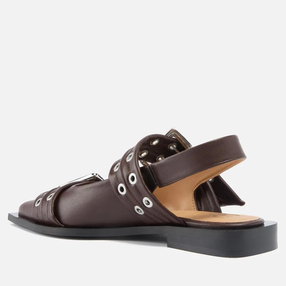 Flats|Ganni Women's Leather Ballet Flats - UK 3
