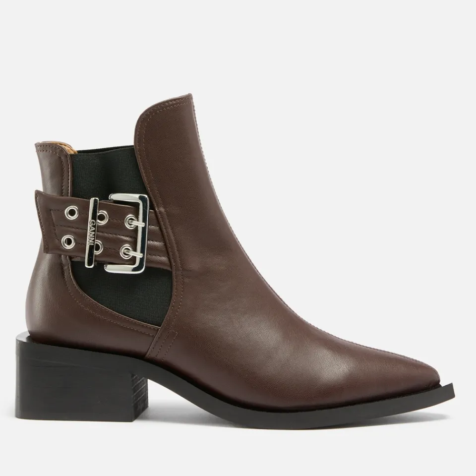 Boots|Tory Burch Ganni Women's Leather Chunky Chelsea Boots - UK 3