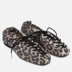 Flats|Dr. Martens Ganni Women's Leopard-Print Denim Ballet Shoes - UK 3