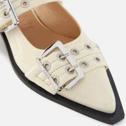 Flats|Ganni Women's Patent Faux Leather Ballet Flats - UK 5