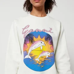 Loungewear|Sweatshirts|Cras Ganni x Coggles Isoli Dolphin Organic Cotton Sweatshirt - XXS