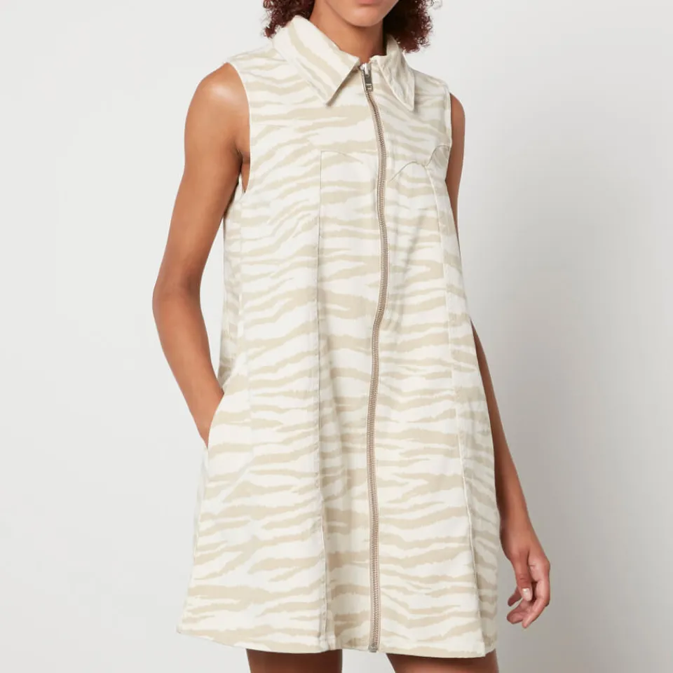 Dresses|Dresses|Ganni Zebra-Print Denim Mini Dress - EU 34/UK 6