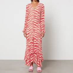 Dresses|Dresses|Dr. Martens Ganni Zebra-Print Georgette Maxi Dress - EU 34/UK 6