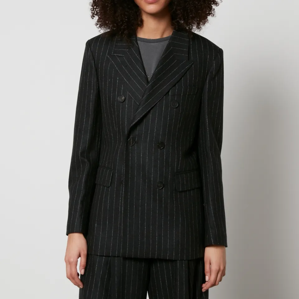 Jackets|Coats|Dr. Martens Golden Goose Journey W's Double-Breasted Pinstriped Wool-Blend Blazer - IT 40/UK 8