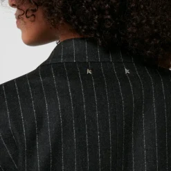 Jackets|Coats|Dr. Martens Golden Goose Journey W's Double-Breasted Pinstriped Wool-Blend Blazer - IT 40/UK 8