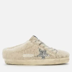 Flats|Trainers|Dr. Martens Golden Goose Women's Superstar Sabot Shearling Slip-On Trainers - Natural/White/Silver - UK 3