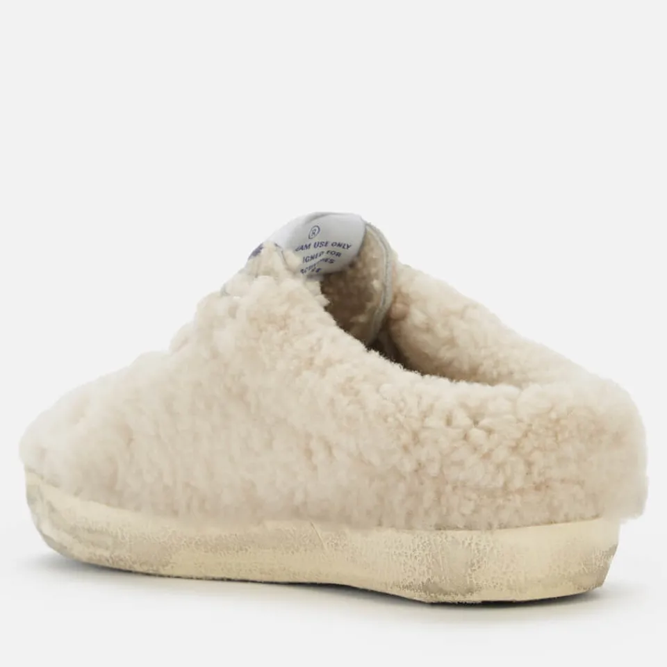 Flats|Trainers|Dr. Martens Golden Goose Women's Superstar Sabot Shearling Slip-On Trainers - Natural/White/Silver - UK 3