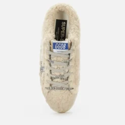 Flats|Trainers|Dr. Martens Golden Goose Women's Superstar Sabot Shearling Slip-On Trainers - Natural/White/Silver - UK 3