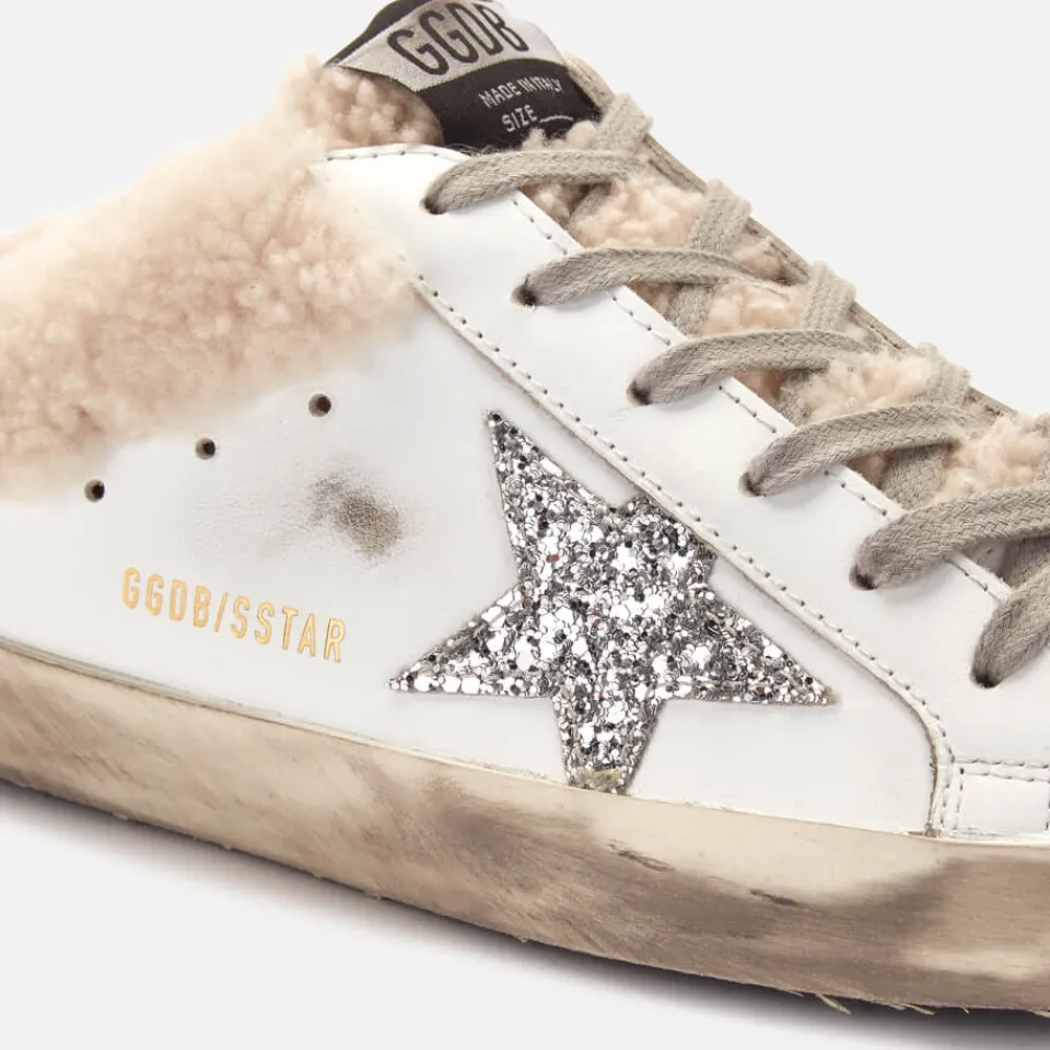 Trainers|Golden Goose Women's Superstar Sabot Leather/Shearling Trainers - UK 7