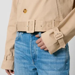Jackets|Coats|Dr. Martens Good American Chino Gaberdine Cropped Trench Jacket - L/XL
