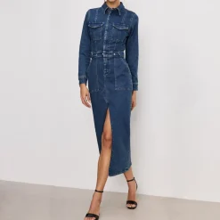 Dresses|Dresses|Ganni Good American Fit For Success Denim Midi Dress - S