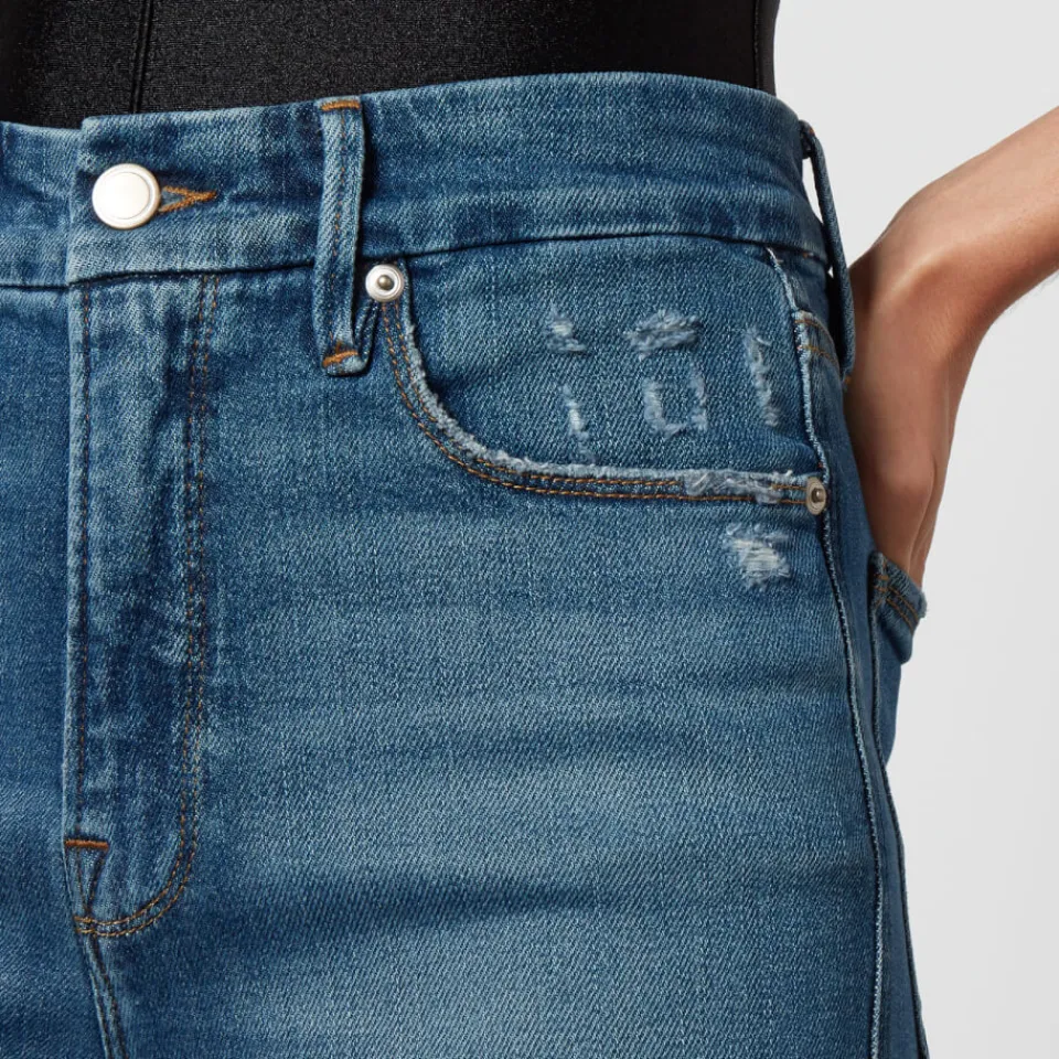 Jeans|Good American Good Curve Stretch-Denim Straight-Leg Jeans - US 2/UK 6