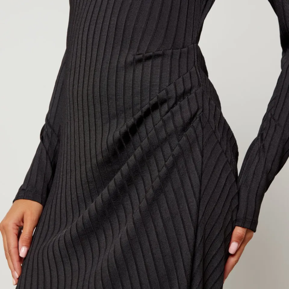 Dresses|Dresses|Good American Shine Rib-Knit Midi Dress - XS