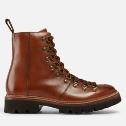 Boots|Dr. Martens Grenson Women's Nanette Hand Painted Leather Hiking Style Boots - Tan - UK 3