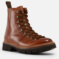 Boots|Dr. Martens Grenson Women's Nanette Hand Painted Leather Hiking Style Boots - Tan - UK 3