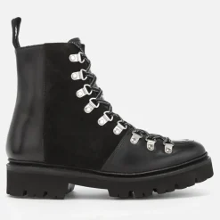 Boots|Dr. Martens Grenson Women's Nanette Leather Hiking Lace Up Boots - Black - UK 3
