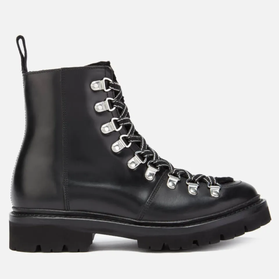 Boots|Dr. Martens Grenson Women's Nanette Leather/Shearling Hiking Style Boots - Black - UK 3
