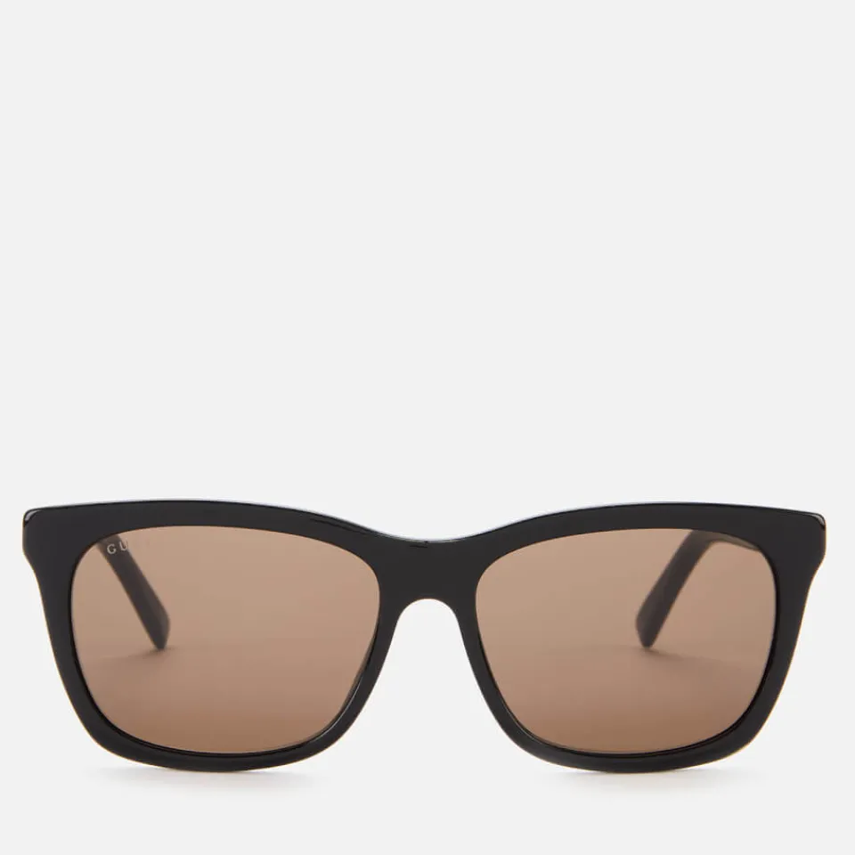 Sunglasses|Sunglasses|Dr. Martens Gucci Men's Rectangle Frame Acetate Sunglasses - Black/Gold/Brown