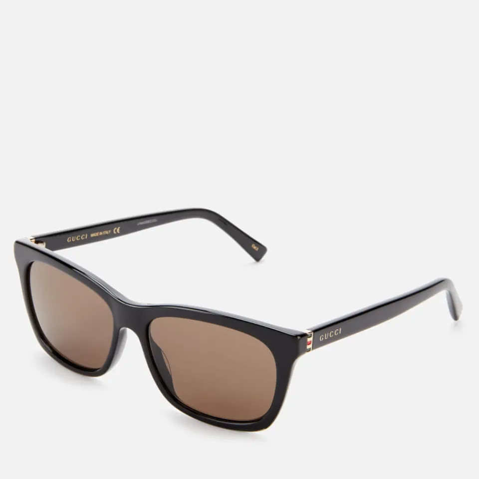 Sunglasses|Sunglasses|Dr. Martens Gucci Men's Rectangle Frame Acetate Sunglasses - Black/Gold/Brown