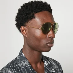 Sunglasses|Sunglasses|Dr. Martens Gucci Metal Aviator-Style Sunglasses