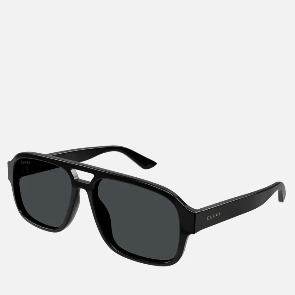 Sunglasses|Sunglasses|Birkenstock Gucci Minimal Logo Acetate Aviator Sunglasses