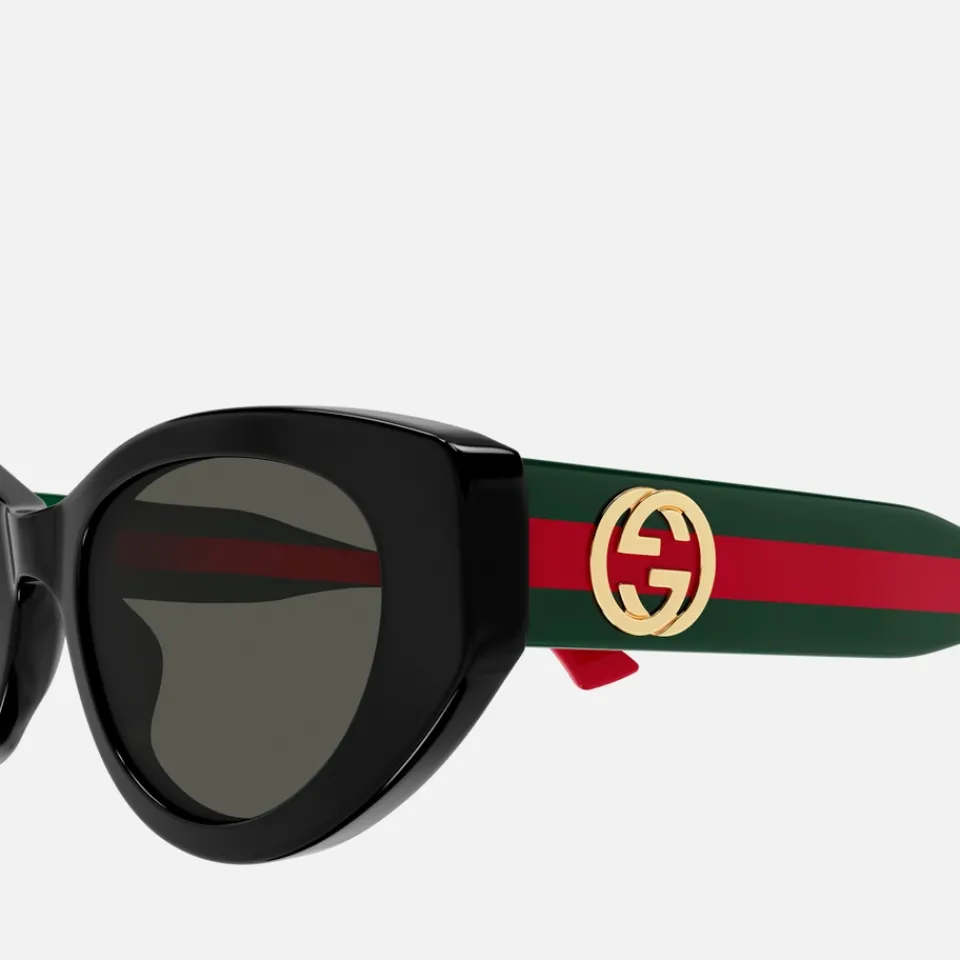 Sunglasses|Sunglasses|Dr. Martens Gucci Web Recycled Acetate Cat-Eye Sunglasses