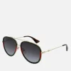 Sunglasses|Sunglasses|Dr. Martens Gucci Women's Metal Aviator Sunglasses - Gold/Green
